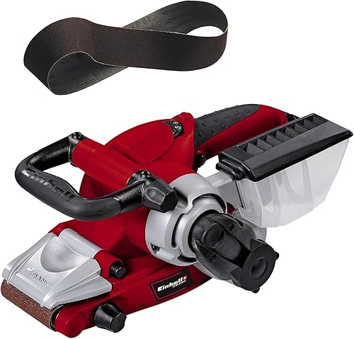 Einhell Bandschleifer TE-BS 8540 E (850 W, Drehzahl-Elektronik, 75x140 mm Schleiffläche, werkzeugloser Schleifbandwechsel, Zusatzhandgriff, Softgrip, inkl. 1x P80 Schleifband) - Cheap-Us