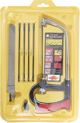 Handsäge Bügelsäge Set Multifunktions Universal Metallsäge HSS Stahl Sägeblätter mit Wechselklingen Mini Hand-Sägen Holzbearbeitung Werkzeug verwendbar als Laubsäge, Stichsäge,Astsäge, Handsäge - Cheap-Us