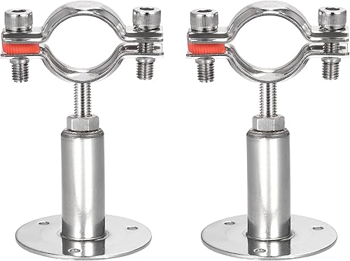 sourcing map 2Stk. Wandmontage Deckenmontage Rohrhalterung 304 rostfreier Stahl einstellbarer Rohrhalter für 32-34mm Rohr - Cheap-Us