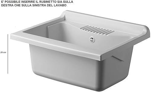 Negrari 9002KF garden Waschbecken, Badewanne und Achse weiß/Schrank und Türen Esche, L60P50H85 CM - Cheap-Us