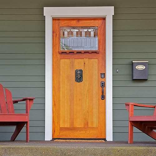 Relaxdays Türklopfer Löwe, aus Gusseisen, Vintage Klopfer für Türen, HxBxT: 19,5 x 12 x 6 cm, Löwenkopf, Dunkelbraun - Cheap-Us