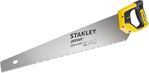 Stanley JetCut Gipskarton-Handsäge (550 mm Länge, 7 Zähne/Inch, Bi-Material Griff, 45°/90° Anschlag, Hardpoint, für Gpskartonplatten oder andere faserige Materialien) 2-20-037 - Cheap-Us
