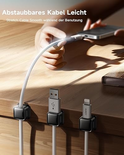 smofish Kabelhalter Kabelclips Kabel Management, 8 Pack Magnetische Schreibtisch Kabel Organizer, Stark Haftende Draht Ladegerät Halter für Nachttisch, Küchengeräte - Cheap-Us