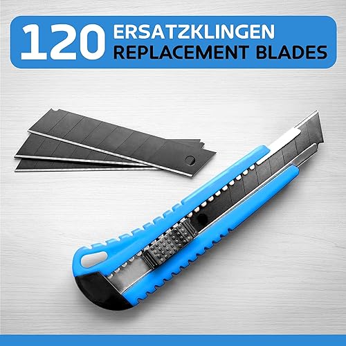 Effektwerk Cuttermesser-Klingen (Schwarz, 60er-Pack), 18-mm-Ersatzklingen für Allzweckmesser, robuste Abbrechklingen aus Karbonstahl - Cheap-Us