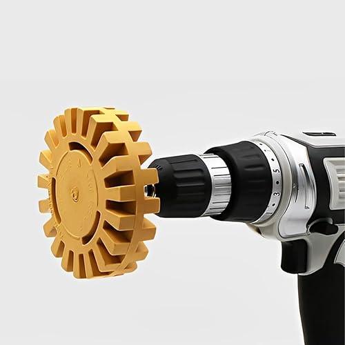 JNNJ 2 Stück Radierer Gummi Aufkleber Entferner, Folienradierer Mit Bohradapter, Gummi Radierscheibe Rad Folienradierer, Zum Entfernen Aufkleber Kleberesten(20mm) - Cheap-Us