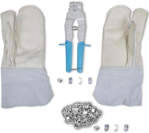 vidaXL Schutzhandschuhe Klammern Montagezange für Natodraht Stacheldraht - Cheap-Us