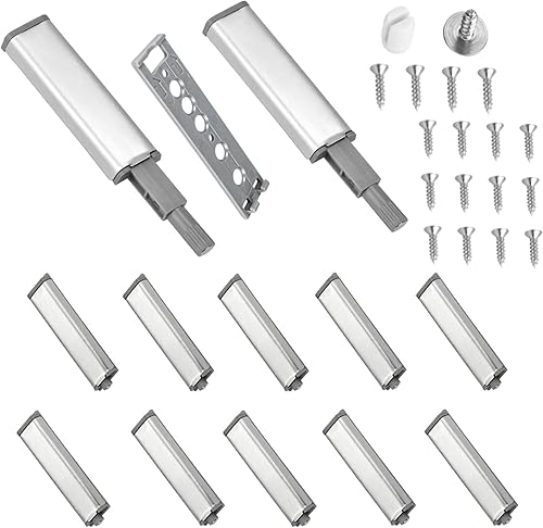 10 Stück Push to Open Drucktüröffner, Schranktür Dämpfer Schrank Ferderschnäpper, Türdämpfer Softclose für Schrank Schubladen (mit 40 Schrauben) - Cheap-Us