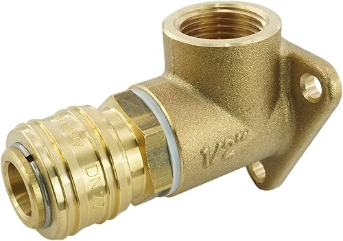 Fittingstore - Wanddose mit Druckluftkupplung Druckluftverteiler aus Messing NW 7,2 (G 1/2' (IG)) - Cheap-Us