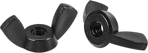 sourcing map 25 Stück M3 Flügelmuttern Nylon Schmetterlingsmutter Handdrehung Festziehen Befestigungen Schwarz - Cheap-Us