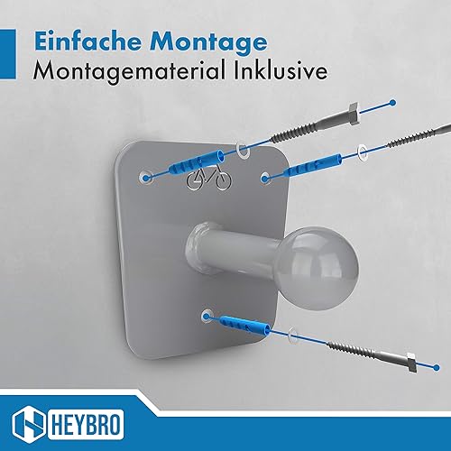 HEYBRO® Universal Wandhalterung für Fahrradträger - inklusive Befestigungsmaterial - optimale und stylische Halterung für Ihren Fahrradheckträger - Hingucker in jeder Garage und Keller - Cheap-Us