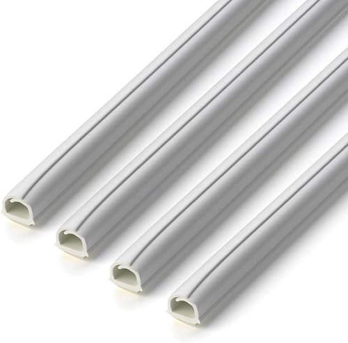 Inofix cablefix Selbstklebender Flexibler Kabelkanal 8 x 7 mm, 1m lang; 4er Set (weiß) - Cheap-Us