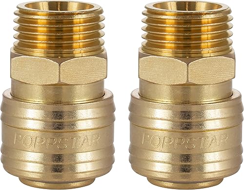 Poppstar 2x Schnellkupplung Druckluft NW 7,2 mit 1/2 Zoll Außengewinde für Druckluft-Anschluss - Cheap-Us