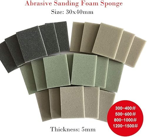 10 Stück 1200-1500 Körnungen Schleifschwamm, Schleifblöcke mit nassen und trockenen feinen doppelseitigen Schleifpads - Cheap-Us
