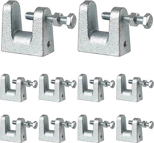 SYSTERM Trägerklammer Halterung aus verzinktem Stahl für Lüftung und andere Systeme. M6 (6mm), M8 (8mm), M10 (10mm). Set von 10 Stück. (Schraubengröße M6-6mm) - Cheap-Us