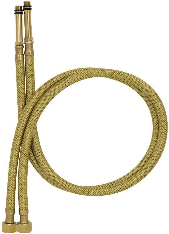 2x 40cm M10 x G3/8 Ein Paar Goldfarbe Nylon Geflochten Flexibler Schlauch Zapfhahn - Cheap-Us