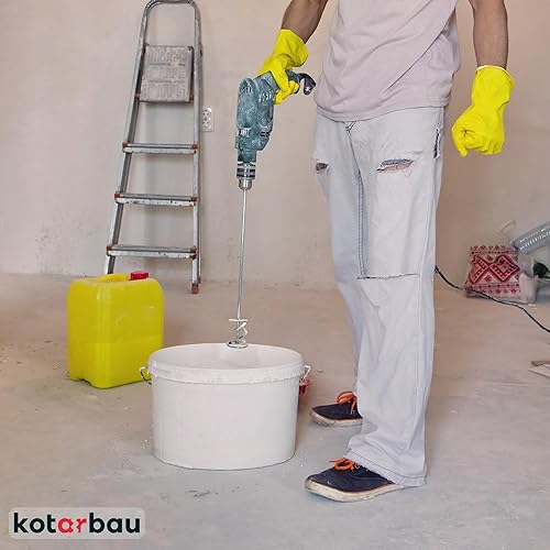 KOTARBAU® Mörtelrührer Spiralmischer 120 mm für Zement Putz Gips Farben Rührkorb Wendelrührer Rondenrührer Farbrührer Rührquirl Gipsrührer SDS Plus - Cheap-Us