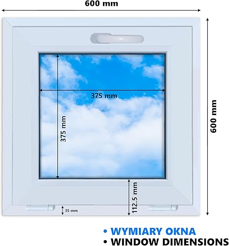 LORAC | Kunststofffenster weiß 1000x400mm, 100x40cm, kippbar, Standard-Fenster mit 2-fach Verglasung, energiesparend, Kellerfenster mit CE-Zertifikat, ideal für Wohnräume und Keller - Cheap-Us