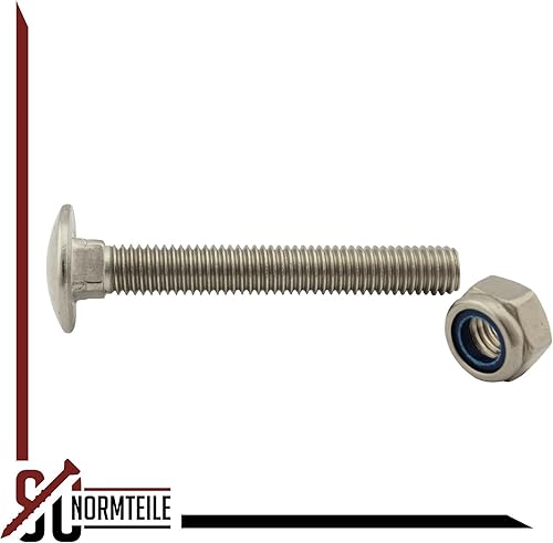 25 Stück Flachrundschrauben/Schloßschrauben u. Sicherungsmuttern M8x50 Edelstahl A2 - Cheap-Us