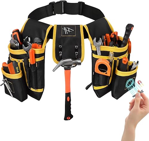 Werkzeuggürtel Herren,Verstellbare Oxford-Werkzeugtasche für Handwerker,Magnetische Werkzeugtasche für Männer,Abnehmbare Gürtel mit 26 Taschen für Bauarbeiter und Elektriker - Cheap-Us