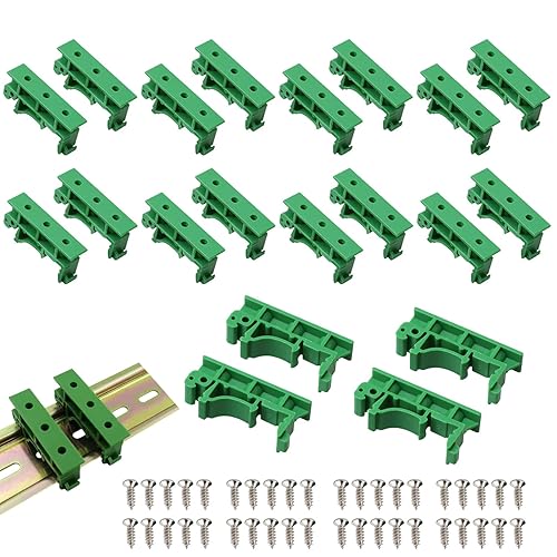CEMYDEYO PCB DIN C45 Schiene Adapter,20 Stück(10 Sätze) Hutschienen Adapter Kunststoff mit 40 Schrauben,Leiterplatte Montage Halter für 35mm DIN-Schiene - Cheap-Us