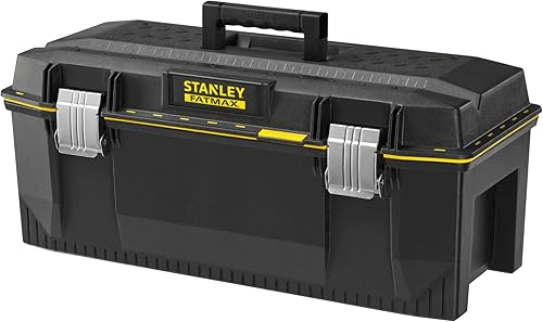 Stanley FatMax Werkzeugbox (71 x 31 x 29 cm, spritzwassergeschützer Koffer, robuste nicht-rostende Metallschließen, Box mit Gummiabdichtung für mehr Schutz) 1-93-935 - Cheap-Us