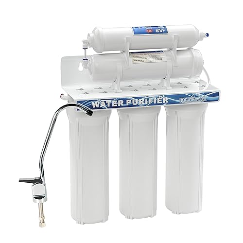 Naturewater NW-PR305 5 Stufen Wasserfilter, 5 µ, PP Kartusche, Untertischfilter Wandhalterung, Filterschlüssel, Sedimentfilter Aktivkohle, Wasserhahn, 2,5m Schlauch, Kurzdreiwegeventil, Kugelhahn - Cheap-Us