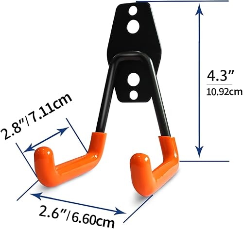 PYBTOOL Robuste Garagenhaken, Garagen-Aufbewahrungshaken, Gartengeräte-Aufbewahrungsorganisator, Wandmontage-Stahlhaken (2 Stück, kleiner U-Haken) - Cheap-Us