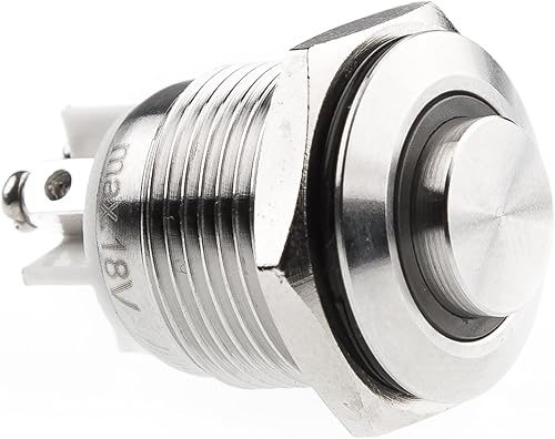 HUBER LED Klingeltaster aus Edelstahl - Türklingelknopf - Haustürklingel aus Edelstahl - Klingelschalter, Klingel, Lichtfarbe Blau, IP65, rund - Cheap-Us