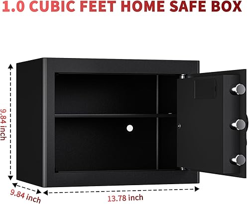 KABISAFE 20L Safe Tresor für Zuhause, Möbeltresor mit Zahlenschloss,Digitaler Tresor mit Herausnehmbares Regal und Alarmanlage,Wandtresor für Schmuck Bargeld Dokumente - Cheap-Us