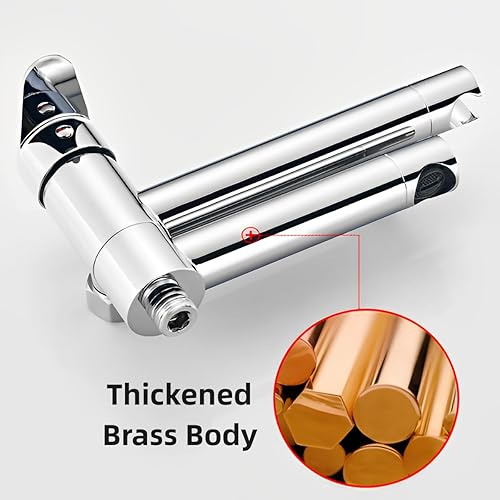 NIUKOMY Badewannenarmatur Vintage, Mischbatterie Badewanne Messing Chrom mit Keramik Handbrause, Wannenarmatur, Duscharmatur mit 90° Drehbar Lang Auslauf - Cheap-Us