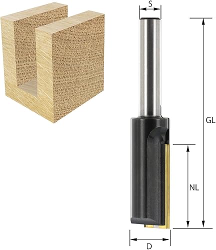 ENT 20040 Wendeplatten - Nutfräser HW, Schaft (S) 8 mm, Durchmesser (D) 8 mm, NL 20 mm, Z1, GL 63 mm - Cheap-Us