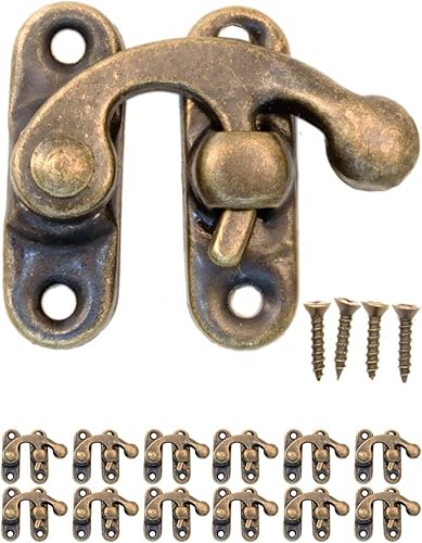 FUXXER® 12x Antik-Verschlüsse Rast-Haken, Metall-Haken, Bronze Design, 32 x 28 mm - Cheap-Us