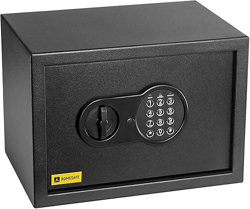 HomeSafe HV24E Möbeltresor mit Elektronikschloss, 20x44x38cm (HxBxT), Digitaler Tresor für Zuhause, Safe Box mit Schloss, Schranksafe, Geldsafe, Schmuck oder als Dokumentensafe, Laptop-Safe - Cheap-Us