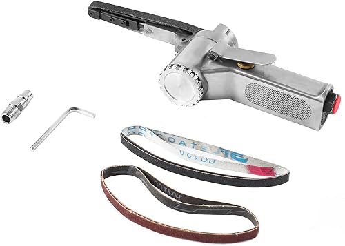 MaxAwe Druckluft Bandschleifer, Luftbandschleifer für Schleifbänder 520 x 20 mm, fingerschleifer mit 3 Schleifbändern (stufenlos verstellbar, 16000 U/min) (520 x 20 mm) - Cheap-Us