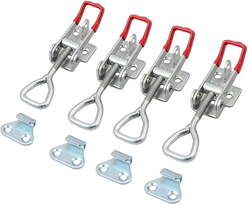 Kniehebelspanner, Tanice 4 Stück Edelstahl Spannverschluss 180 kg 400 lbs Haltekapazität Schnellspanner Metall für Werkzeugkästen Kofferraum Koffer - Cheap-Us