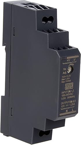 Hutschienen-Netzteil, 15 W, 12 V, 1,25 A; MeanWell HDR-15-12; DIN-Schienen-Transformator. - Cheap-Us