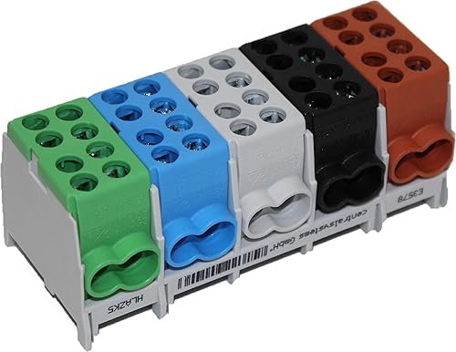 Hauptleitungs Abzweigklemme 5 polig für Hutschiene - VDE GEPRÜFT & MADE IN GERMANY - Strom Verteiler HLAZK5 - Cheap-Us