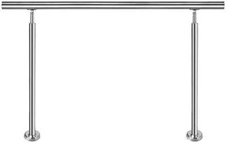 HENGMEI 180cm Treppengeländer Edelstahl-Handlauf Geländer Geländerstäben Terrassengeländer Bausatz Treppen (180cm, 2 Querstreben) - Cheap-Us