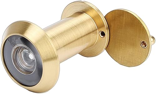 Türspion mit Sichtschutz, Massives Messing 200-degree Türspion Einbau in 35-55mm Türblätter, mit schweren Pflicht drehbar Sichtschutz Türen für Home Office Hotel (Gold) - Cheap-Us
