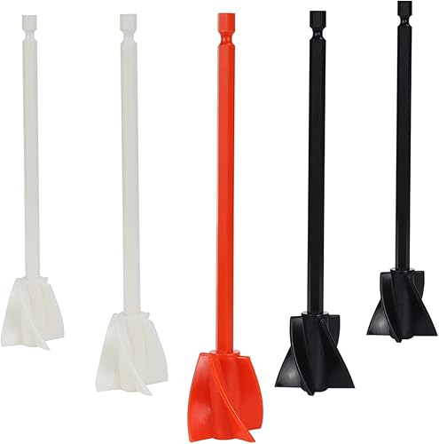 CHRI Mixer Aufsatz Bohrmaschine für Harz 5STK, Epoxymischer Rührstab Bohrmaschine Quirl Rührer Wendelrührer Farbrührer Farbmischer Farbquirl zum Mischen von Epoxidharz Malen Keramikglasur - Cheap-Us