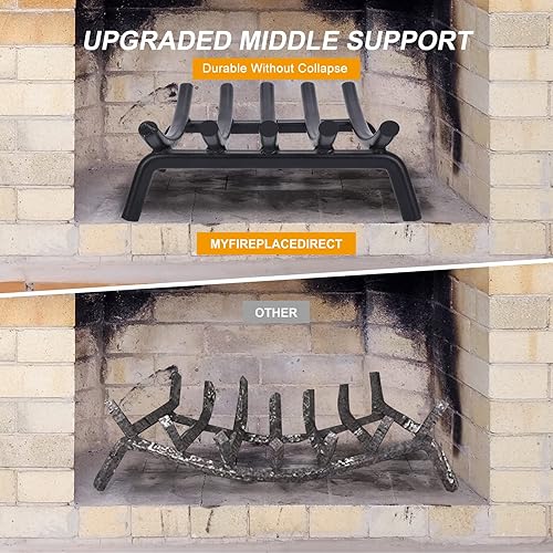 MYFIREPLACEDIRECT Kaminrost, strapazierfähig, Kaminholzhalter, Roste, massiver runder Stahl, für drinnen und draußen, Camping, Kamin, Holzverbrennung, Kaminzubehör, Werkzeuge (17 inch) - Cheap-Us