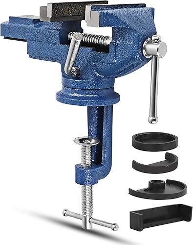 BALLSHOP Schraubstock Drehbar 80mm Tischschraubstock Schraubstock klemmbar mit 360° Drehbarem Sockel für Werkbank Werkbankschraubstock Parallelschraubstock - Cheap-Us