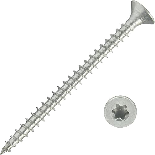 200 Stück Edelstahl-Schrauben 4,5x40 mm Vollgewinde Torx - Spanplattenschrauben mit Senkkopf - Holzschrauben/Holzbauschrauben - Werkstoff A2 VA V2A - Edelstahlschrauben/Universalschrauben TX20 - Cheap-Us