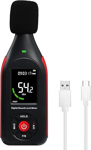 Schallpegelmessgerät, Schallpegelmesser, dB-Messgerät, SPL, Echtzeit-Umgebungsgeräuschmessung, A/C-Frequenz, schnelle / langsame Zeitauswahl, 31.000 Datensätze - Cheap-Us