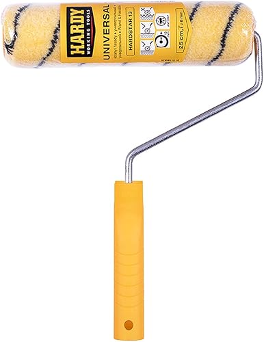 HARDY WORKING TOOLS Maler Set, Farbrolle und Farbwalze aus Polyester, Florhöhe 13mm, Länge 25cm, Durchmesse 48mm, schwarz-gelb, A0180-519000 - Cheap-Us