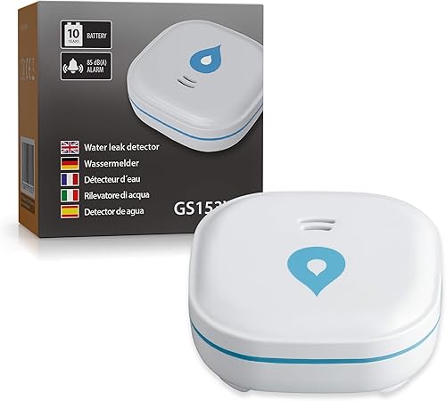 SEBSON Wassermelder Mini GS153, 10 Jahres Langzeit-Batterie, Wasseralarm, Wasserwächter 60x60x24,2mm, Wassersensor mit Lithium Batterie - Cheap-Us