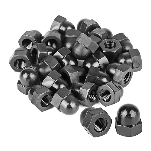 ROSYLEVE 60 Stück Hutmuttern M8 Schwarz Hutmuttern für Schrauben,Sechskant-Hutmuttern Kohlenstoffstahl Wird zur Befestigung von Auto-, Fahrrad- oder Straßenlaternenständern verwendet - Cheap-Us