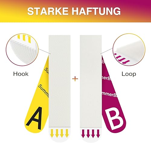 Summerbrite Klebestreifen 20 Paar (40 Streifen,Größe XL) Bilder Aufhängen ohne Bohren, Klettband Selbstklebend,Streifen halten bis zu 6,8 kg, Rückstandslos, Geeignet für Fotorahmen, Dekorationen - Cheap-Us