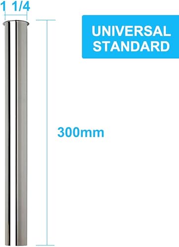 Messing Tauchrohr 300mm für Siphon Geruchsverschluss, Keymark Verlängerung Rohr 32mm Abfluss, Verstellrohr Flaschensiphon, Schwarz matt - Cheap-Us