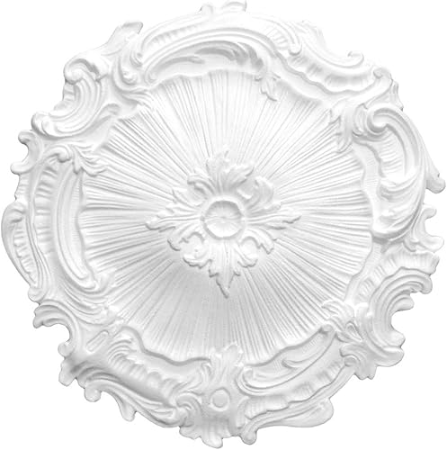 MARBET DESIGN Stuckrosette R-07 Ø 40cm EPS Styropor - Deckenrosette, Zierelement, Stuck (weiß) Wanddeko Wohnzimmer Decke Polystyrol rund - Cheap-Us